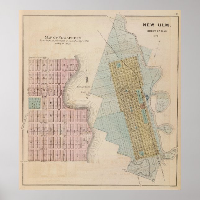 Affiche Cartes de New Auburn, Minnesota (Devant)