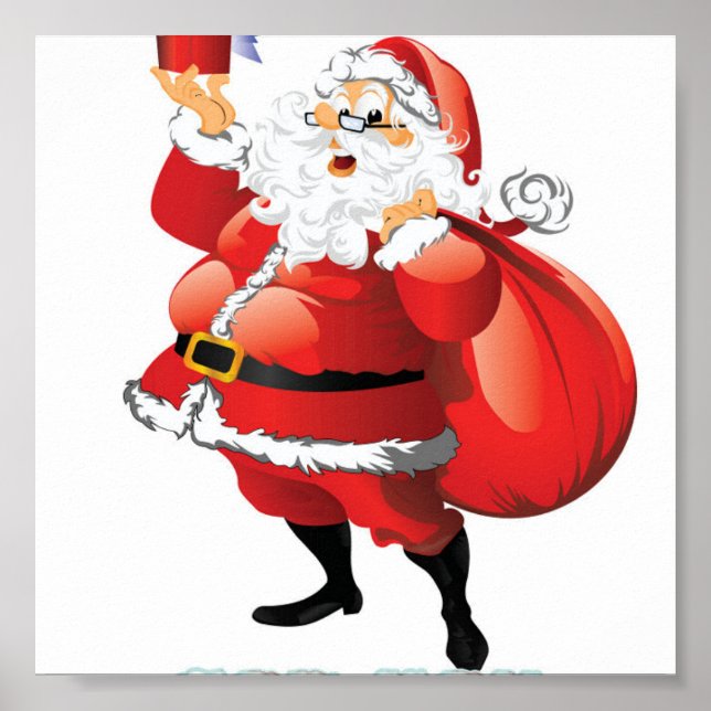 Affiche Cartes de Noël cadeaux autocollant vaisselle café  (Devant)