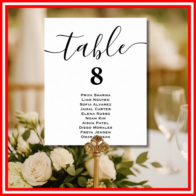 Affiche Cartes de plan de table de mariage minimal moderne (Créateur téléchargé)