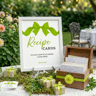 Affiche Cartes de recette à ruban vert citron pour la panc