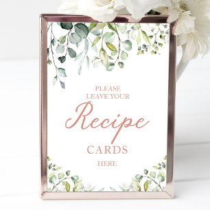 Affiche Cartes de recette de Baby Shower de verdure mignon