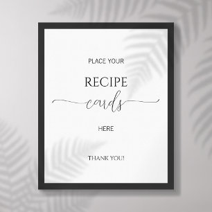 Affiche Cartes de recette de Fête des mariées de script mi