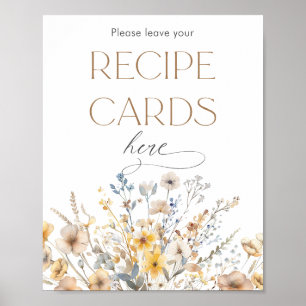 Affiche Cartes de recette de Fête des mariées fleur sauvag