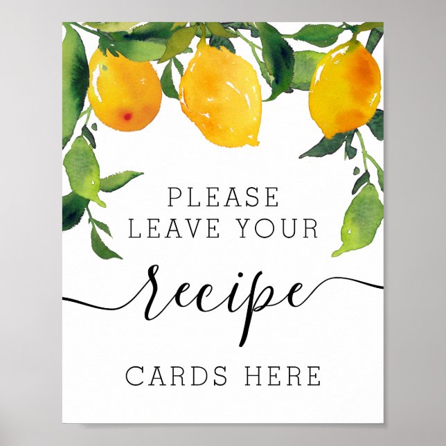 Affiche Cartes de recette Fête des mariées Citrus Citron S (Devant)