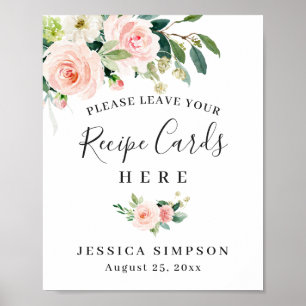 Affiche Cartes de recette Fleurs Rose Rosé Mariage Post