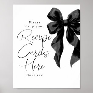 Affiche Cartes de Recette Panneau de Mariage Noir
