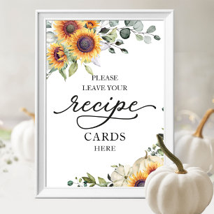 Affiche Cartes de recette pour un shower de mariage Tourne
