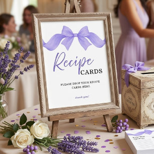 Affiche Cartes de recettes à l'arc-en-violet élégant Panne