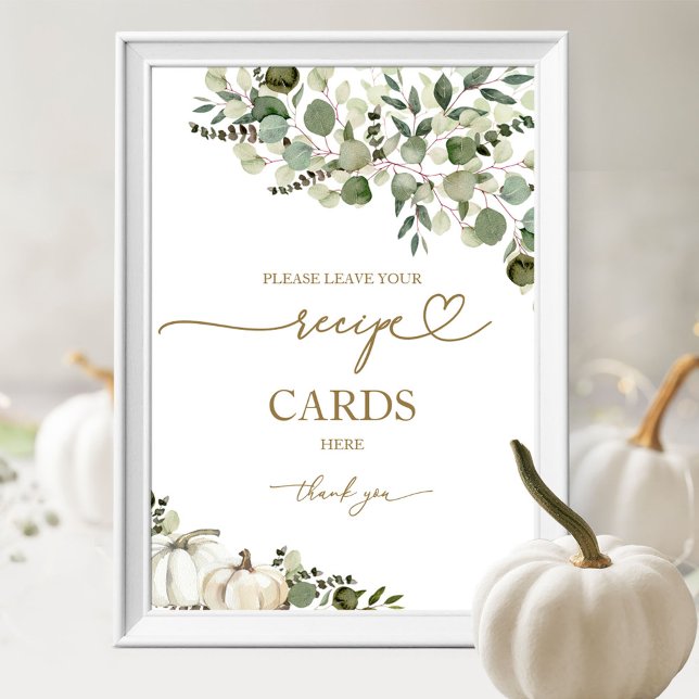 Affiche Cartes de recettes de douche de mariée Citrouille  (Créateur téléchargé)