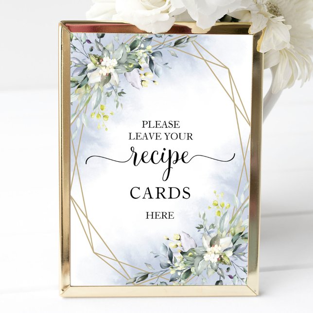 Affiche Cartes de recettes de mariage géométriques à verdu (Créateur téléchargé)