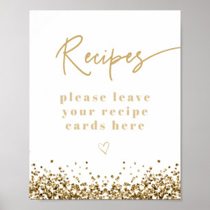 Affiche Cartes de recettes de mariage REGINA Yellow Gold S
