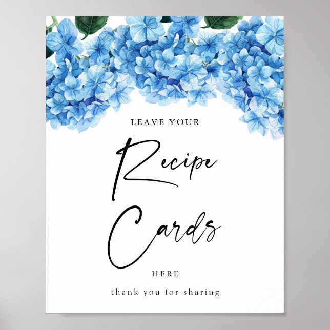 Affiche Cartes de recettes pour une douche de mariée flora (Devant)