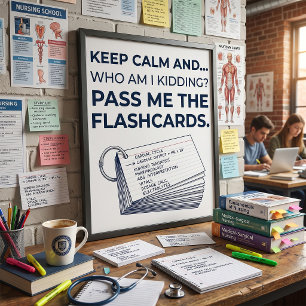 Affiche Cartes de révision drôles pour étudiant en soins i