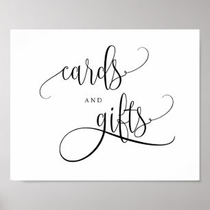 Affiche Cartes de script et cadeaux Black Pretty Calligrap