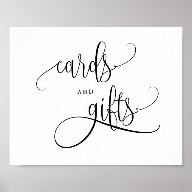 Affiche Cartes de script et cadeaux Black Pretty Calligrap (Devant)