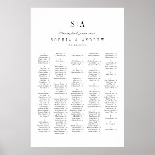 Affiche Cartes de sièges alphabétiques monographiques soph