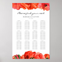 Cartes de sièges mariage de couleur d'eau rouge