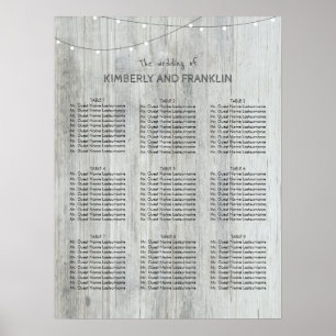 Affiche Cartes de sièges Mariage en bois et à cordes