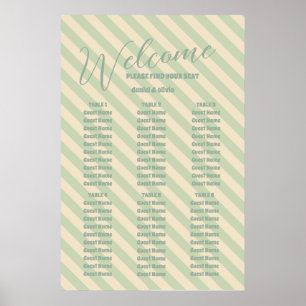 Affiche Cartes de sièges Wavy Boho Super rétro