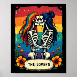 Affiche Cartes de Tarot Amoureux Squelettes Lesbiennes S'e