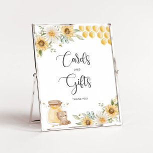 Affiche Cartes de tournesol d'abeille et signe cadeau