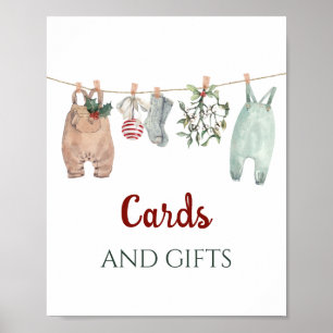 Affiche Cartes de vêtements et cadeaux de Noël joyeux