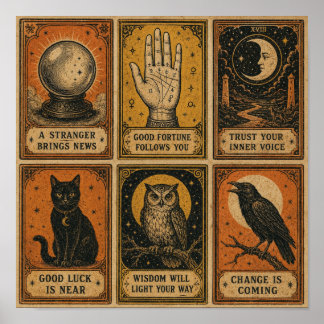 Affiche Cartes de Voyante Vintage pour Halloween