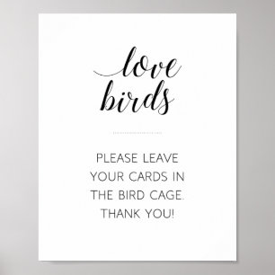 Affiche Cartes d'oiseaux d'amour dans la cage aux oiseaux