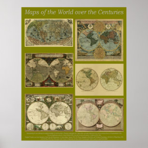 Affiche Cartes du monde au cours des siècles