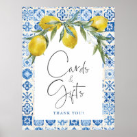 Cartes en carrelage bleu citron-Méditerranée Poste