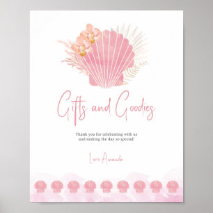 Affiche Cartes et accessoires pour Baby Shower Coquillage