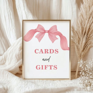 Affiche Cartes et Cadeaux à Ruban Rose Fard Mariage Jour d