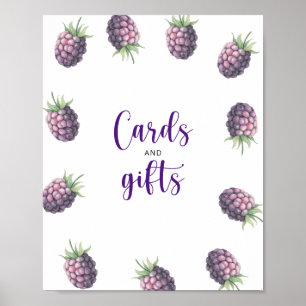 Affiche Cartes et cadeaux aquarelle mûre baby shower