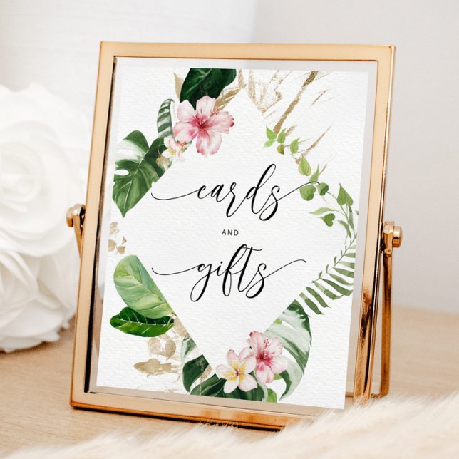 Affiche Cartes et cadeaux aquarelle tropicale Monstera (Créateur téléchargé)