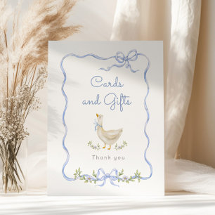 Affiche Cartes et cadeaux Arc-en-ciel bleu Baby shower Sil