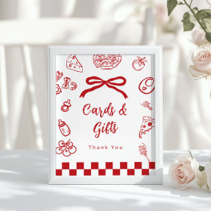 Affiche Cartes et cadeaux Arc Whimsical Pizza Baby Shower