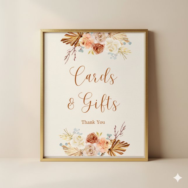 Affiche Cartes et Cadeaux Automne Rustique Terracotta (Créateur téléchargé)
