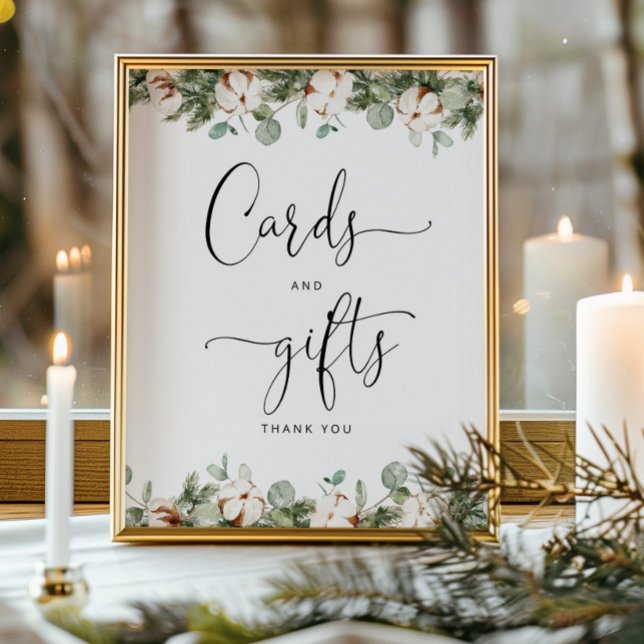 Affiche Cartes et cadeaux baby showers à feuillage persist (Créateur téléchargé)