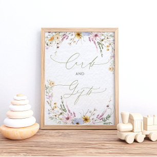 Affiche Cartes et cadeaux Baby showers Fleur sauvage Water