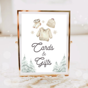 Affiche Cartes et Cadeaux Bébé Hiver Il Fait Froid Dehors
