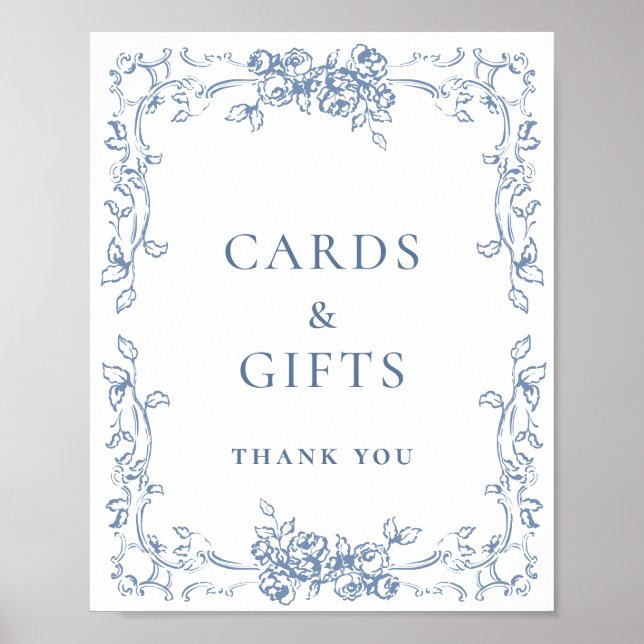 Affiche Cartes et cadeaux bleu couleur Renaissance (Devant)