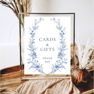 Affiche Cartes et Cadeaux Bleus Dusty Ornate Victorian