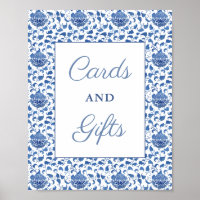 Cartes Et Cadeaux Bleus Intemporels Fête des marié