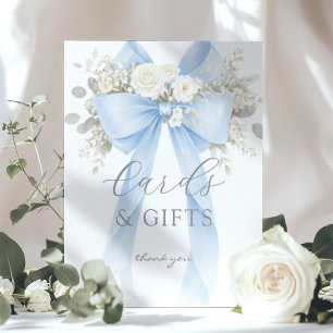 Affiche Cartes et cadeaux Blue Coquette Bow Eucalyptus