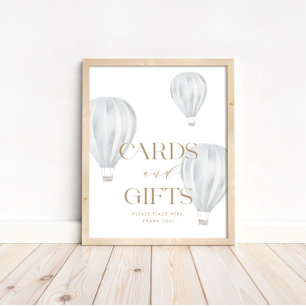 Affiche Cartes et cadeaux Blue Hot Air Ballotte Panneau de