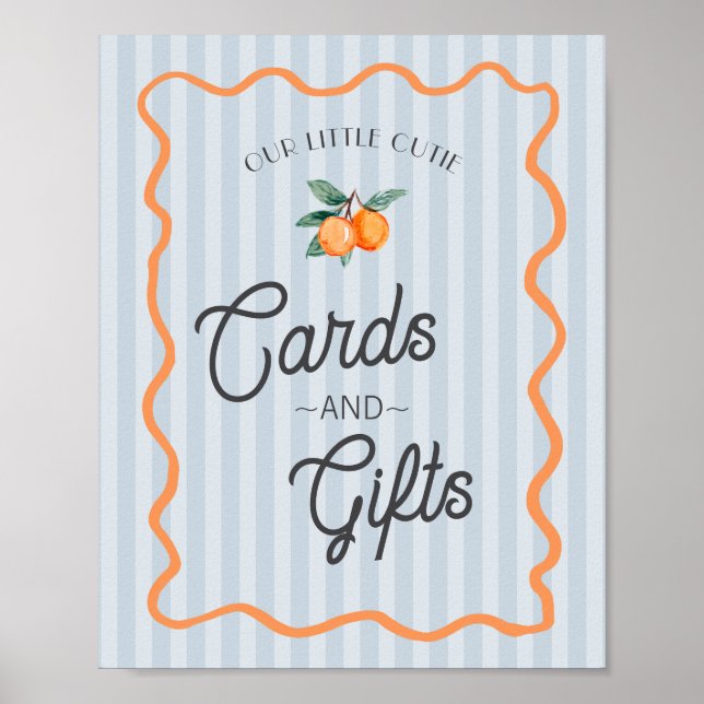 Affiche Cartes et cadeaux Blue Little Cutie Citrus (Devant)