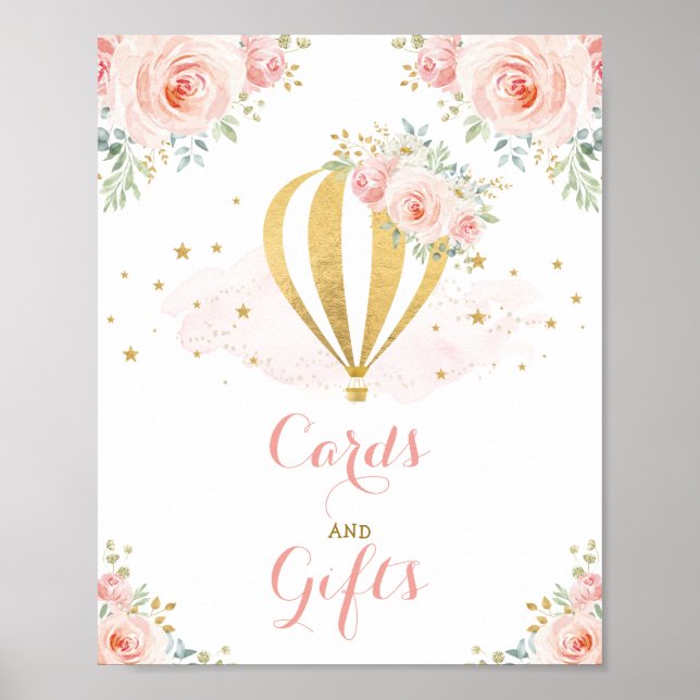 Affiche Cartes et cadeaux / Blush Floral Hot Air Balloon P (Devant)