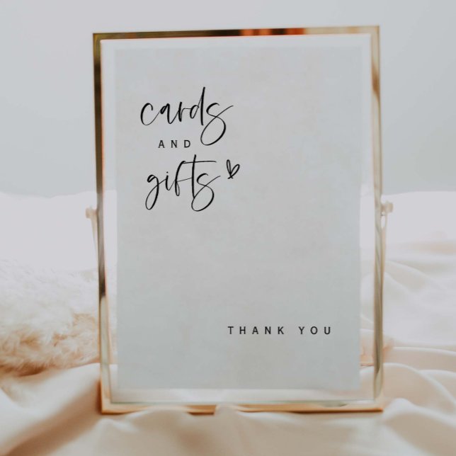 Affiche Cartes et Cadeaux Boho Heart Signe de Baby Shower  (Créateur téléchargé)