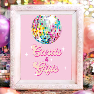 Affiche Cartes et Cadeaux Boule à Facettes Disco Rétro Ann