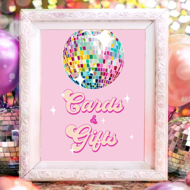 Affiche Cartes et Cadeaux Boule à Facettes Disco Rétro Ann (Créateur téléchargé)